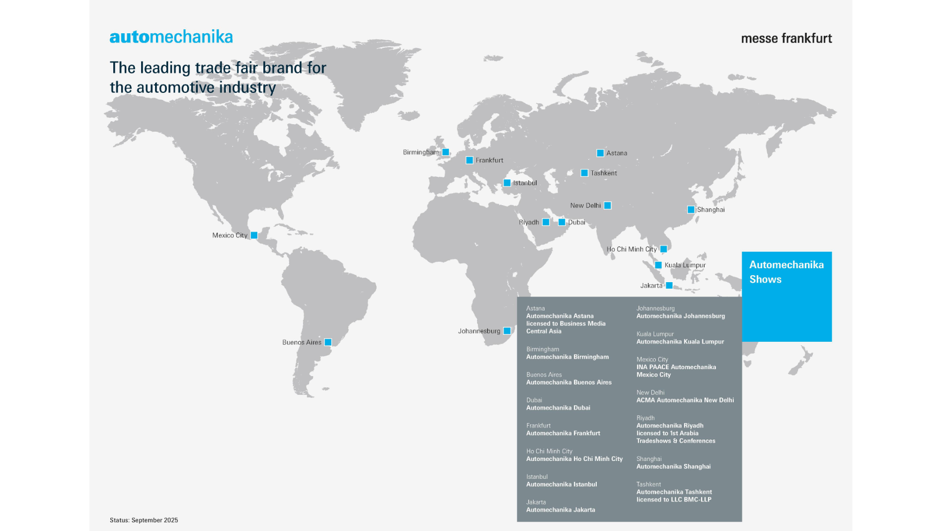 Automechanika Worldwide Map